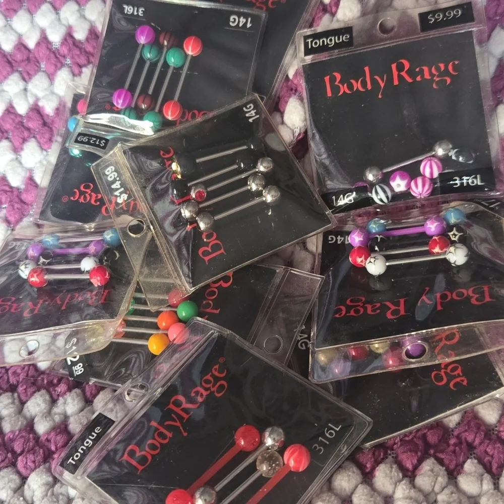 Body Rage Colorful Tongue Rings - Picture 3 of 4